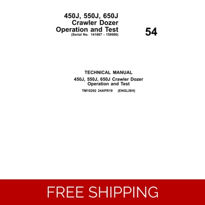 54 JOHN DEERE 450J, 550J, 650J CRAWLER DOZER OPERATION AND TEST MANUAL 54 JOHN DEERE 450J, 550J, 650J CRAWLER DOZER OPERATION AND TEST MANUAL